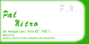 pal mitro business card
